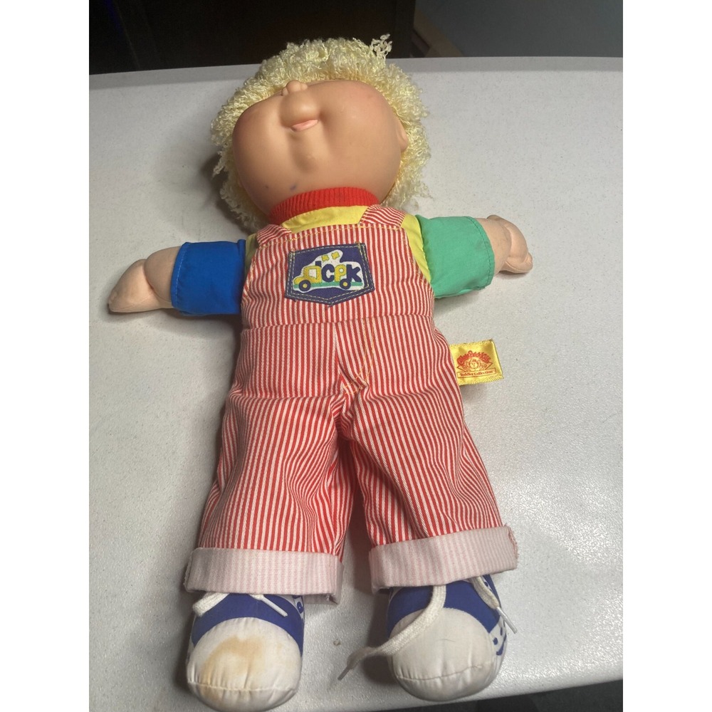 Cabbage Patch Doll Xavier Roberts Toddler Collection Rough Tough Blond Overalls